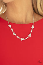 Load image into Gallery viewer, Gorgeously Glistening- White and Silver Necklace- Paparazzi Accessories