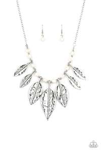 Highland Harvester- White and Silver Necklace- Paparazzi Accessories