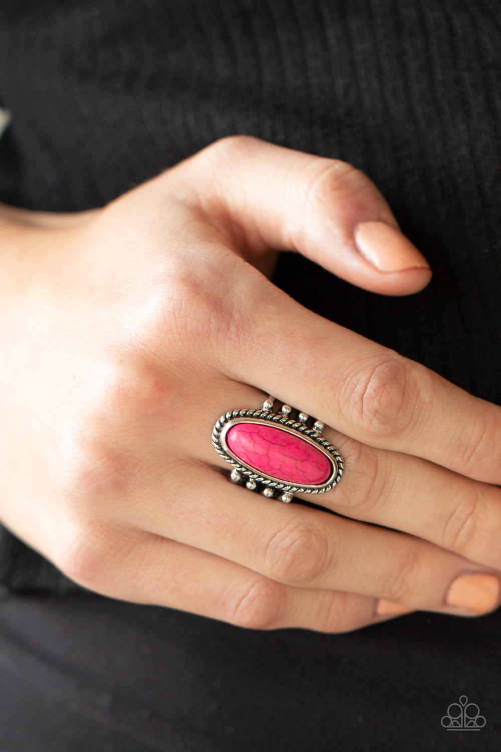 Home On The Ranch- Pink and Silver Ring- Paparazzi Accessories