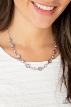 Load image into Gallery viewer, Inner Illumination- Purple and Silver Necklace- Paparazzi Accessories
