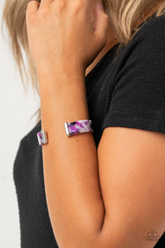 Its Getting HAUTE In Here- Purple and Silver Bracelet- Paparazzi Accessories