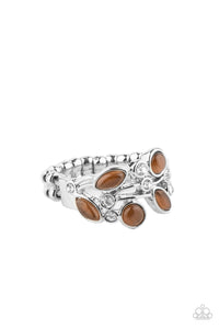 Leafy Luster- Brown and Silver Ring- Paparazzi Accessories