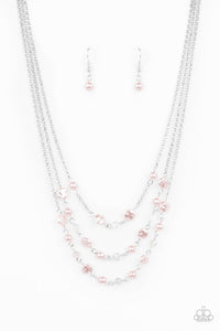 Let The Record GLOW- Pink and Silver Necklace- Paparazzi Accessories