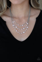Load image into Gallery viewer, Let The Record GLOW- Pink and Silver Necklace- Paparazzi Accessories