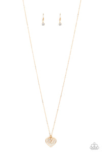 Letters of Love- White and Gold Necklace- Paparazzi Accessories