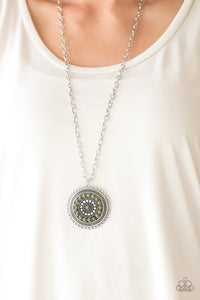 Lost SOL- Green and Silver Necklace- Paparazzi Accessories