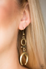 Load image into Gallery viewer, Majestically Moon Child- Brass Earrings- Paparazzi Accessories