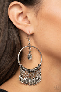 Metallic Harmony- Silver Earrings- Paparazzi Accessories