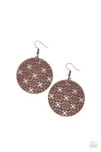 Metallic Mosaic- Copper Earrings- Paparazzi Accessories