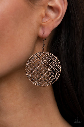 Metallic Mosaic- Copper Earrings- Paparazzi Accessories