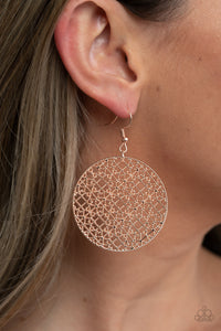 Metallic Mosaic- Rose Gold Earrings- Paparazzi Accessories