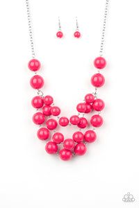 Miss Pop-YOU-larity- Pink and Silver Necklace- Paparazzi Accessories