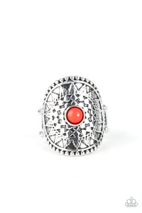 Mojave Rays- Red and Silver Ring- Paparazzi Accessories