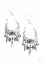 Load image into Gallery viewer, Nature Escape- Red and Silver Earrings- Paparazzi Accessories