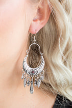 Load image into Gallery viewer, Nature Escape- Red and Silver Earrings- Paparazzi Accessories