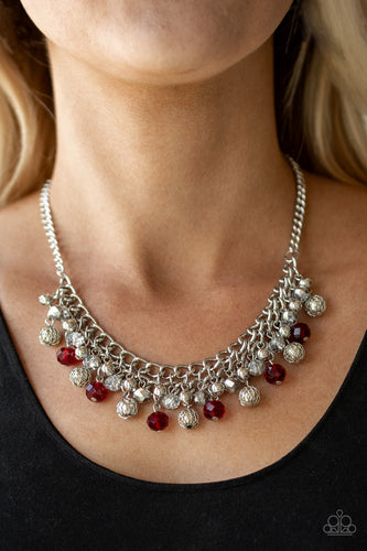 Party Spree- Red and Silver Necklace- Paparazzi Accessories
