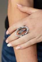 Load image into Gallery viewer, Peacefully Pioneer- Brown and Silver Ring- Paparazzi Accessories