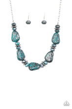 Load image into Gallery viewer, Prehistoric Fashionista- Blue and Silver Necklace- Paparazzi Accessories