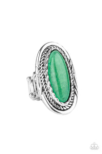 Primal Instincts- Green and Silver Ring- Paparazzi Accessories