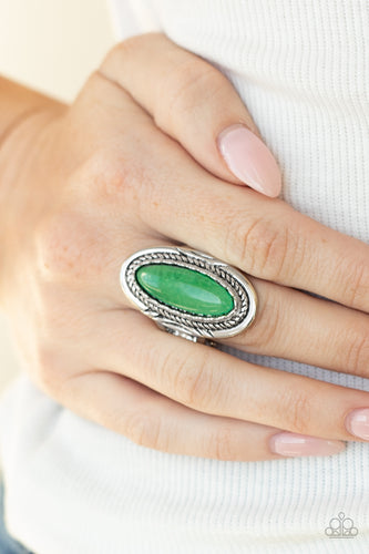 Primal Instincts- Green and Silver Ring- Paparazzi Accessories
