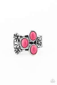 Primitive Paradise- Pink and Silver Ring- Paparazzi Accessories