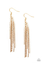 Load image into Gallery viewer, Red Carpet Bombshell- White and Gold Earrings- Paparazzi Accessories