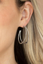 Load image into Gallery viewer, Rustic Curves- Silver Earrings- Paparazzi Accessories