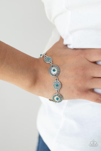 Secret Garden Glamour- Blue and Silver Bracelet- Paparazzi Accessories