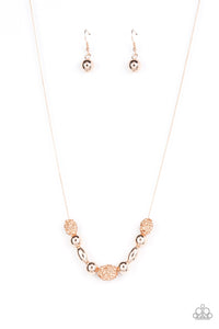 Space Glam- Rose Gold Necklace- Paparazzi Accessories