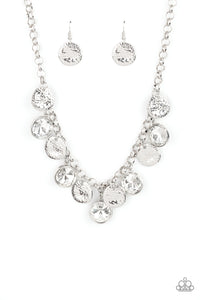 Spot On Sparkle- White and Silver Necklace- Paparazzi Accessories