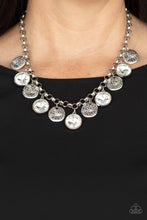 Load image into Gallery viewer, Spot On Sparkle- White and Silver Necklace- Paparazzi Accessories