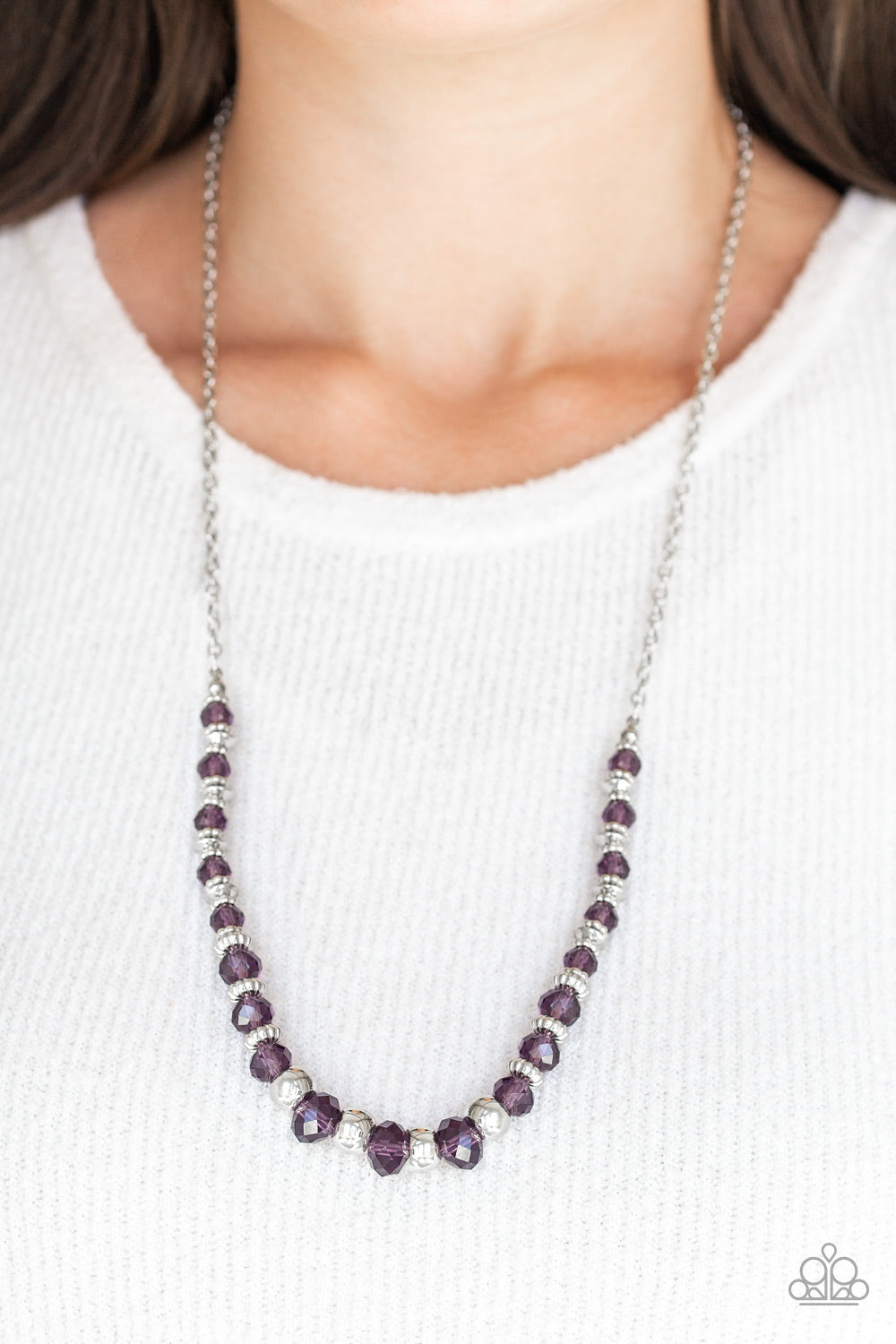 Stratosphere Sparkle- Purple and Silver Necklace- Paparazzi Accessories