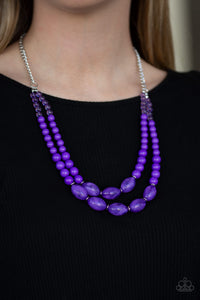 Sundae Shoppe- Purple and Silver Necklace- Paparazzi Accessories