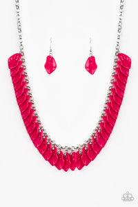 Super Bloom- Pink and Silver Necklace- Paparazzi Accessories