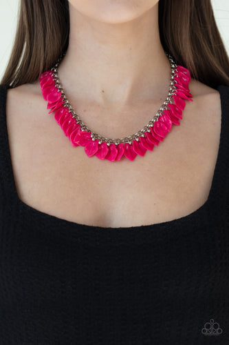 Super Bloom- Pink and Silver Necklace- Paparazzi Accessories