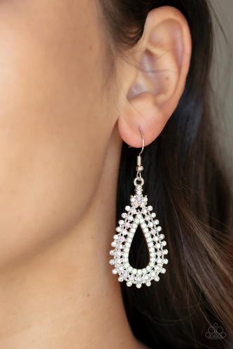 The Works- Multicolored Silver Earrings- Paparazzi Accessories