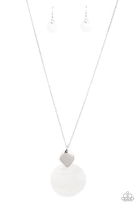Tidal Tease- White and Silver Necklace- Paparazzi Accessories