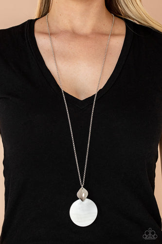 Tidal Tease- White and Silver Necklace- Paparazzi Accessories
