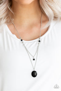 Time To Hit The ROAM- Black and Silver Necklace- Paparazzi Accessories