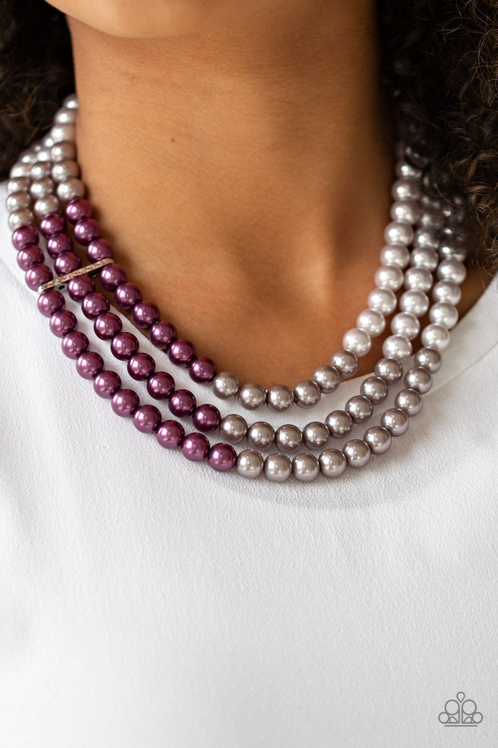 Times Square Starlet- Purple and Silver Necklace- Paparazzi Accessories