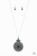 Load image into Gallery viewer, Walk On The WILDFLOWER Side- Blue and Silver Necklace- Paparazzi Accessories