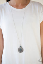 Load image into Gallery viewer, Walk On The WILDFLOWER Side- Blue and Silver Necklace- Paparazzi Accessories