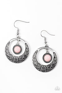 Wandering Waikiki- Pink and Silver Earrings- Paparazzi Accessories