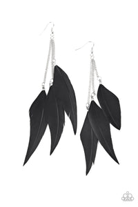 West Side Western- Black and Silver Earrings- Paparazzi Accessories