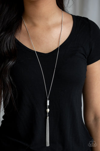 Wild Horse Wonder- White and Silver Necklace- Paparazzi Accessories
