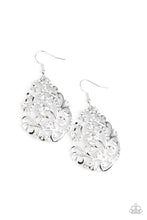 Load image into Gallery viewer, Winter Garden- White and Silver Earrings- Paparazzi Accessories