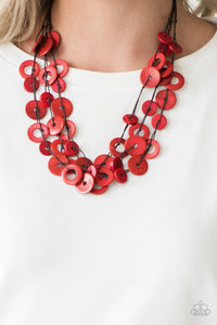 Wonderfully Walla Walla- Red and Brown Necklace- Paparazzi Accessories