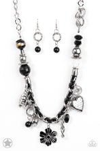 Load image into Gallery viewer, Charmed, I Am Sure- Black and Silver Necklace- Paparazzi Accessories