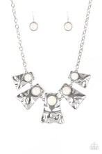 Load image into Gallery viewer, Cougar- White and Silver Necklace- Paparazzi Accessories
