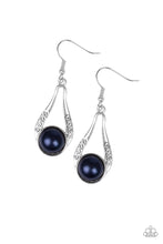 Load image into Gallery viewer, HEADLINER Over Heels- Blue and Silver Earrings- Paparazzi Accessories